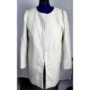 vintage elle ivory coat minimalist cream longline womens classic tailored jacket